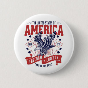 Verenigde Staten van Amerika sinds 1776- 4 juli Ronde Button 5,7 Cm