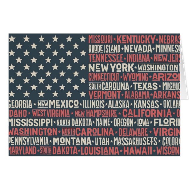 Verenigde Staten van Amerika |Staten en hoofdstede (Voorkant Horizontaal)