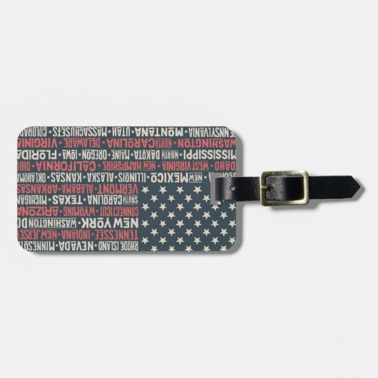 Verenigde Staten van Amerika |Staten en hoofdstede Bagagelabel (Voorkant horizontaal)