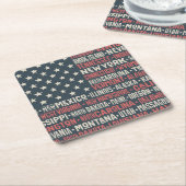 Verenigde Staten van Amerika |Staten en hoofdstede Kartonnen Onderzetters (Schuin)