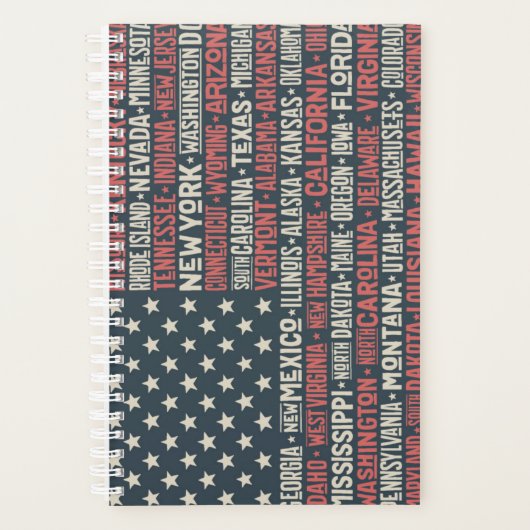 Verenigde Staten van Amerika |Staten en hoofdstede Planner (Voorkant)