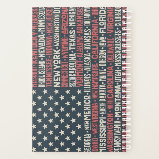 Verenigde Staten van Amerika |Staten en hoofdstede Planner (Achterkant)