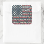 Verenigde Staten van Amerika |Staten en hoofdstede Vierkante Sticker (Tas)