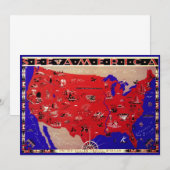  Verenigde Staten van Amerika Travel Bureau Kaart (Voorkant / Achterkant)