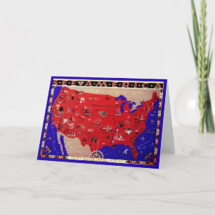 Verenigde Staten van Amerika Travel Bureau Kaart