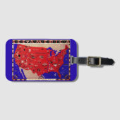 Verenigde Staten van Amerika Travel Bureau Kaart Bagagelabel (Voorkant (horizontaal))