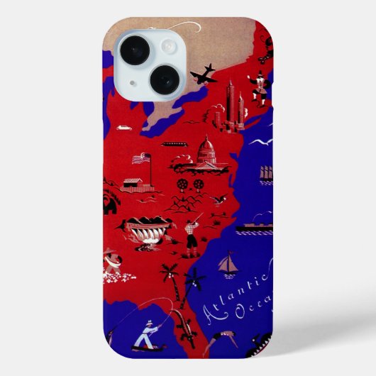Verenigde Staten van Amerika Travel Bureau Kaart Case-Mate iPhone Case (Achterkant)