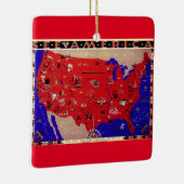  Verenigde Staten van Amerika Travel Bureau Kaart Keramisch Ornament (Rechts)