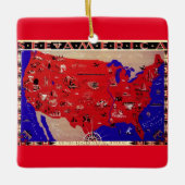  Verenigde Staten van Amerika Travel Bureau Kaart Keramisch Ornament (Voorkant)