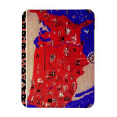  Verenigde Staten van Amerika Travel Bureau Kaart Magneet (Verticaal)