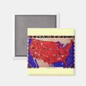  Verenigde Staten van Amerika Travel Bureau Kaart Magneet (Voorkant / Achterkant)