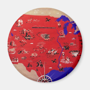 Verenigde Staten van Amerika Travel Bureau Kaart Magneet