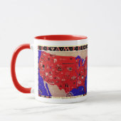  Verenigde Staten van Amerika Travel Bureau Kaart Mok (Links)