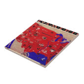  Verenigde Staten van Amerika Travel Bureau Kaart Tegeltje (Zijkant)