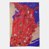  Verenigde Staten van Amerika Travel Bureau Kaart Theedoek (Verticaal)