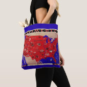  Verenigde Staten van Amerika Travel Bureau Kaart Tote Bag (Dichtbij)