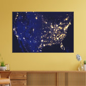 Verenigde Staten van Amerika vanuit de ruimte Canvas Afdruk (Insitu (Woonkamer))