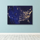 Verenigde Staten van Amerika vanuit de ruimte Canvas Afdruk (Insitu (Houten vloer))