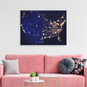 Verenigde Staten van Amerika vanuit de ruimte Canvas Afdruk (Insitu (Woonkamer))
