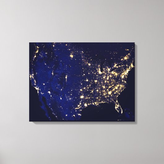 Verenigde Staten van Amerika vanuit de ruimte Canvas Afdruk (Voorkant)