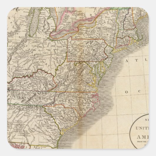 Verenigde Staten van Amerika Vierkante Sticker (Voorkant)