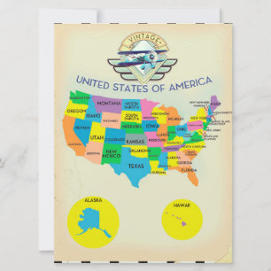 Verenigde Staten van Amerika vintage stijl kaart