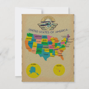 Verenigde Staten van Amerika vintage stijl kaart