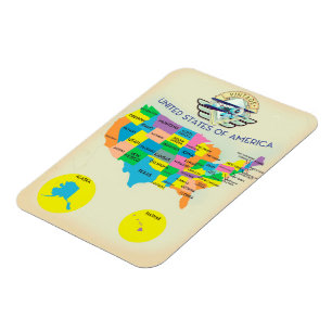Verenigde Staten van Amerika vintage stijl kaart Magneet