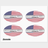 Verenigde Staten van Amerika Vlag 1776 Verenigde S Ovale Sticker (Vel)
