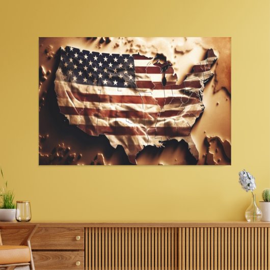 Verenigde Staten van Amerika Vlag Canvas Afbeeldin (Insitu (Woonkamer))
