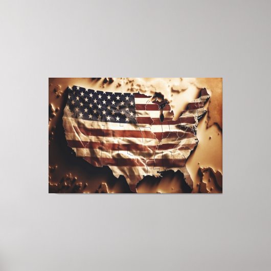 Verenigde Staten van Amerika Vlag Canvas Afbeeldin (Voorkant)