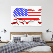 Verenigde Staten van Amerika Vlag Canvas Afbeeldin (Insitu (Slaapkamer))