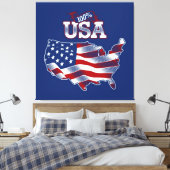 Verenigde Staten van Amerika Vlag Canvas Afbeeldin (Insitu (Slaapkamer))