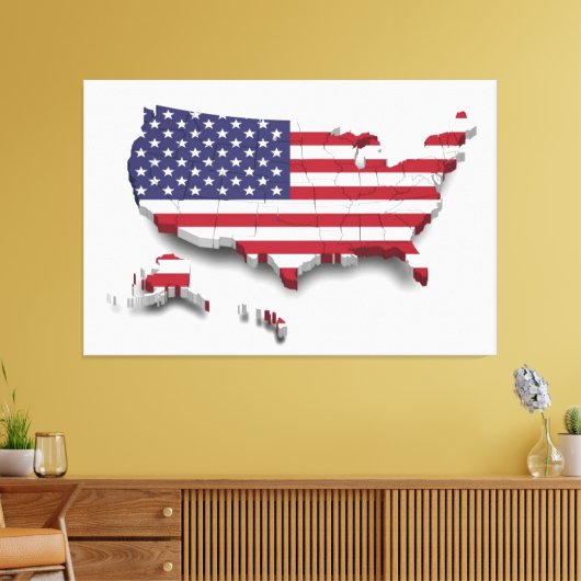 Verenigde Staten van Amerika Vlag Canvas Afbeeldin (Insitu (Woonkamer))