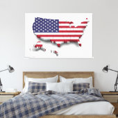Verenigde Staten van Amerika Vlag Canvas Afbeeldin (Insitu (Slaapkamer))