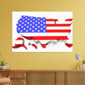 Verenigde Staten van Amerika Vlag Canvas Afbeeldin Afdruk (Insitu (Woonkamer))