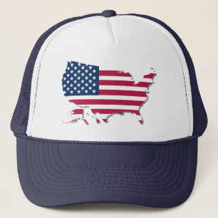 Verenigde Staten van Amerika Vlag en Kaart Patriot Trucker Pet