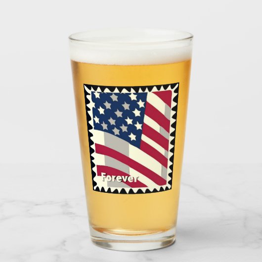VERENIGDE STATEN VAN AMERIKA VLAG FOREVER STEMPEL GLAS (Voorkant gevuld)