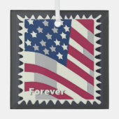 VERENIGDE STATEN VAN AMERIKA VLAG FOREVER STEMPEL GLAS ORNAMENT (Voorkant)