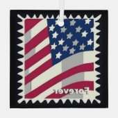 VERENIGDE STATEN VAN AMERIKA VLAG FOREVER STEMPEL GLAS ORNAMENT (Achterkant)