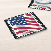 VERENIGDE STATEN VAN AMERIKA VLAG FOREVER STEMPEL KARTONNEN ONDERZETTERS (Gebogen)