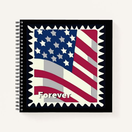 VERENIGDE STATEN VAN AMERIKA VLAG FOREVER STEMPEL NOTITIEBOEK (Voorkant)