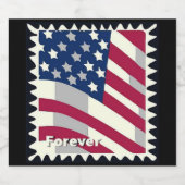 VERENIGDE STATEN VAN AMERIKA VLAG FOREVER STEMPEL SPARKLING WIJNETIKET (Enkel label)