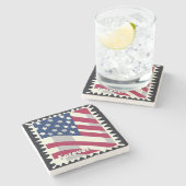 VERENIGDE STATEN VAN AMERIKA VLAG FOREVER STEMPEL STENEN ONDERZETTER (Zijkant)