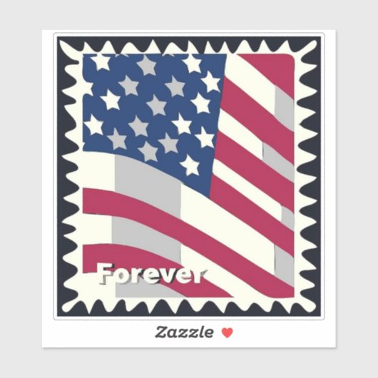 VERENIGDE STATEN VAN AMERIKA VLAG FOREVER STEMPEL STICKER (Vel)