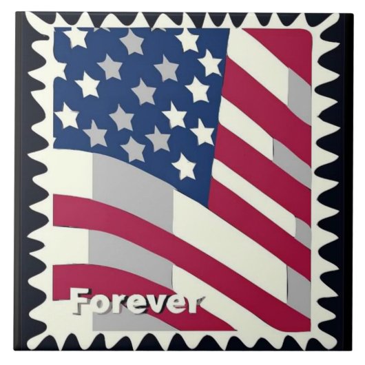 VERENIGDE STATEN VAN AMERIKA VLAG FOREVER STEMPEL TEGELTJE (Voorkant)