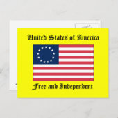 Verenigde Staten van Amerika vrij en onafhankelijk Briefkaart (Voorkant / Achterkant)