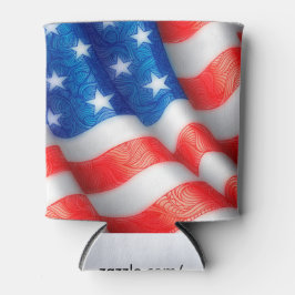 Verenigde Staten van Amerika Wavy Flag Zen Doodle  Blikjeskoeler