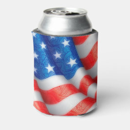 Verenigde Staten van Amerika Wavy Flag Zen Doodle  Blikjeskoeler