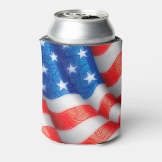 Verenigde Staten van Amerika Wavy Flag Zen Doodle  Blikjeskoeler